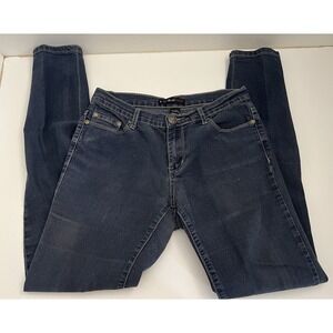 Red Blue Denim Jeans Skinny Stretch Juniors Sz 5 Straight Leg Dark Blue Denim